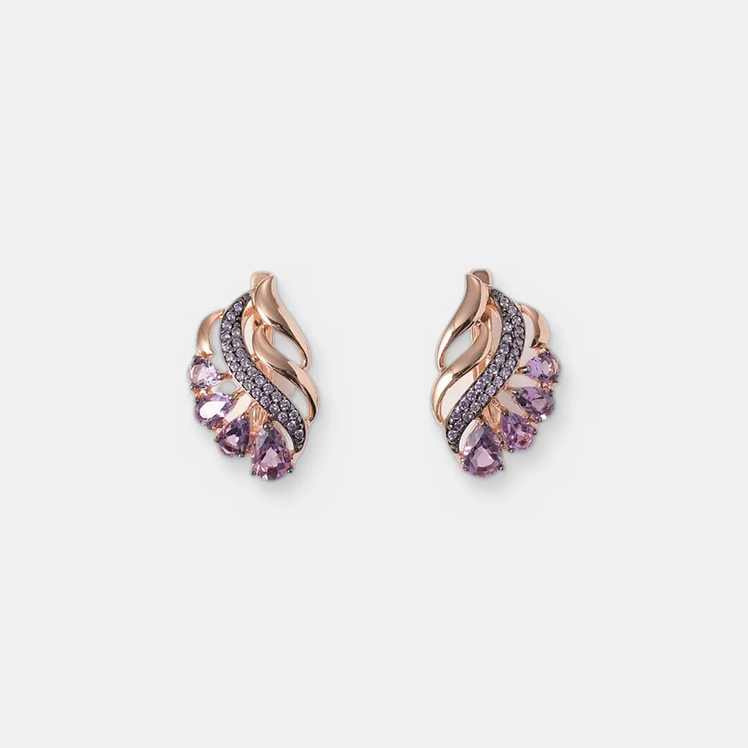 Серебряные серьги с аметистами